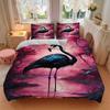 3pcs Pink Flamingo Art Duvet Cover Set -Includes 1 Duvet Cover and 2 Pillowcases, No Quilt Core, All-Season Home Decor  yy251111181