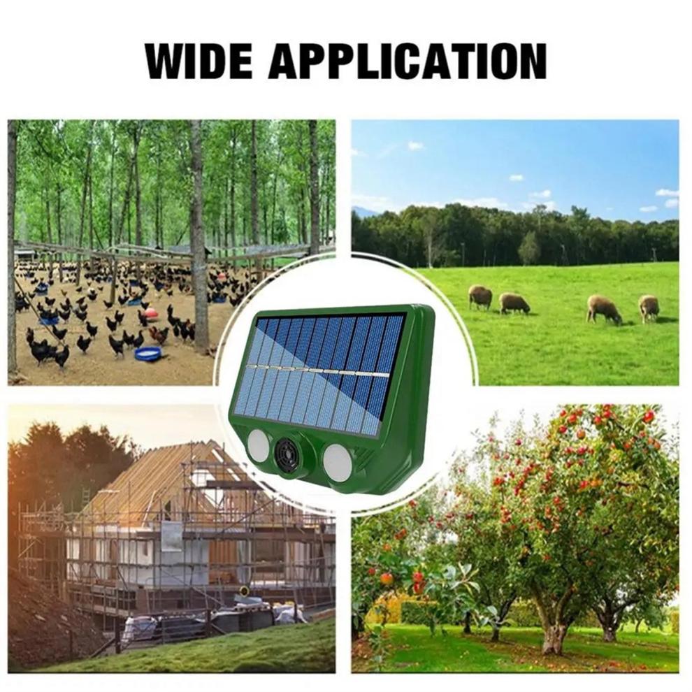 Solar Powered Ultrasonic Animal Repellent 500mAh