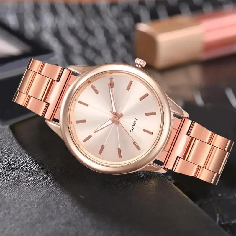 Luxury Watch for Women Simple Round Dial Stainless Fashion Gold Bracelet Quartz Wristwatch Students Ladies Watches Montre Femme