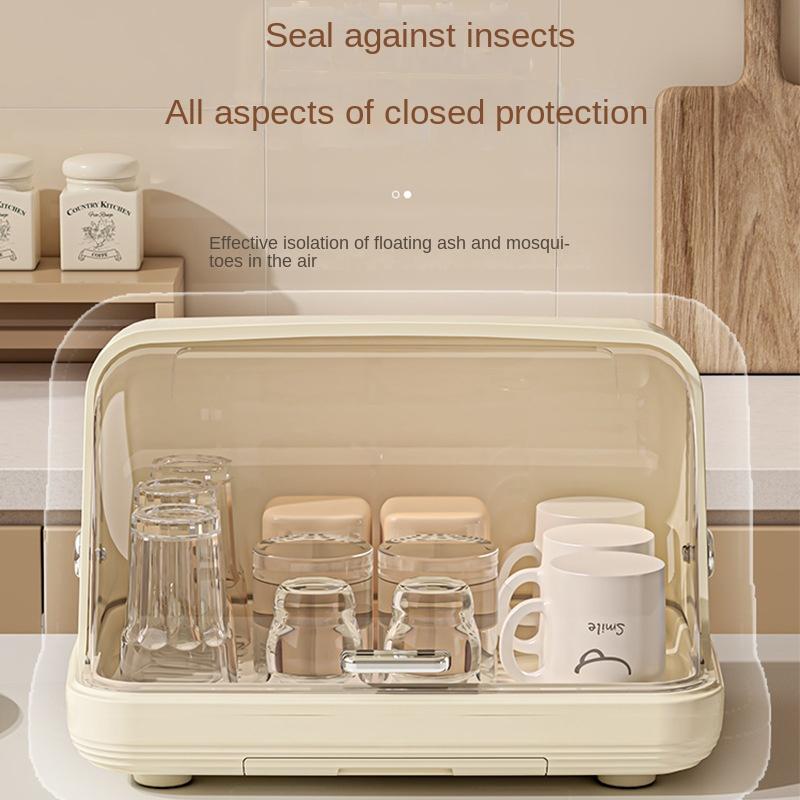 Household Dust Proof Cup Storage Rack Tabletop Glass Tea Cup Tray Drainage