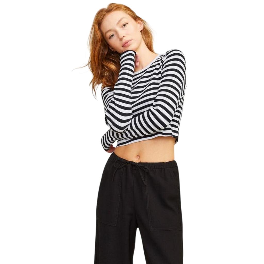 JJXX Womens/Ladies Feline Stripes Crop T-Shirt