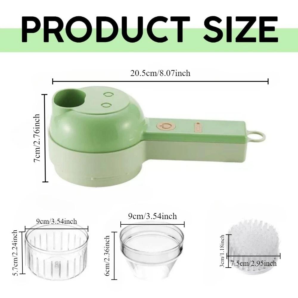 Multifunctional Electric Vegetable Cutter Set, Portable Cordless Vegetable Processor for Garlic, Pepper, Onion, Celery, Meat