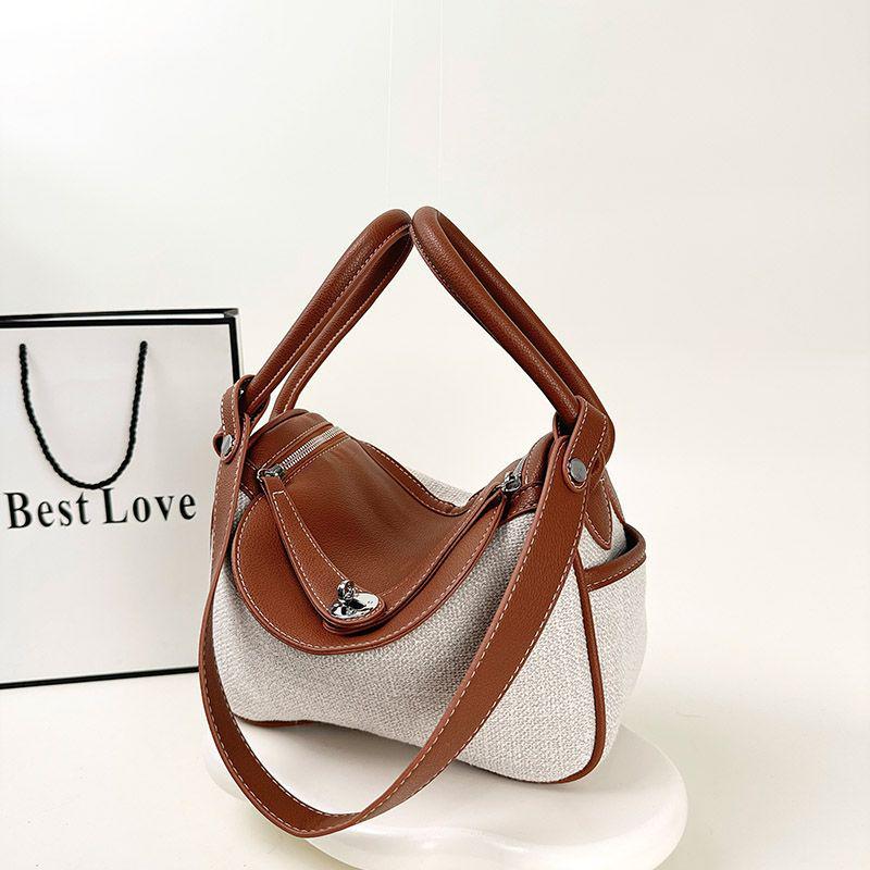 

Korean Influencer 2025 Retro Canvas Color-Block Pillow Bag - Handbag, Shoulder & Crossbody Styles коричневый