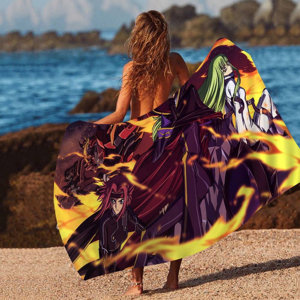 Most popular animation C-Code Geass Microfiber Printed Beach Towel Mountain Climbing Yoga Beach Swimming Absorbent Soft Towel