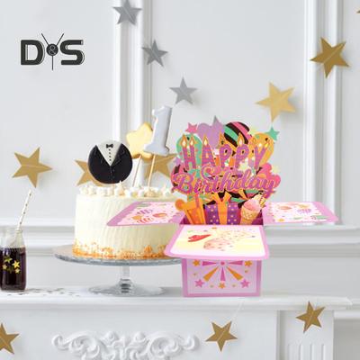 Pop-Up-Karte „Happy Birthday“, 3D-Geburtstagsgeschenkbox für Frauen und Männer, faltbare Feier-Grußkarte für Mutter, Tochter, Freundin, Nichte, Papa
