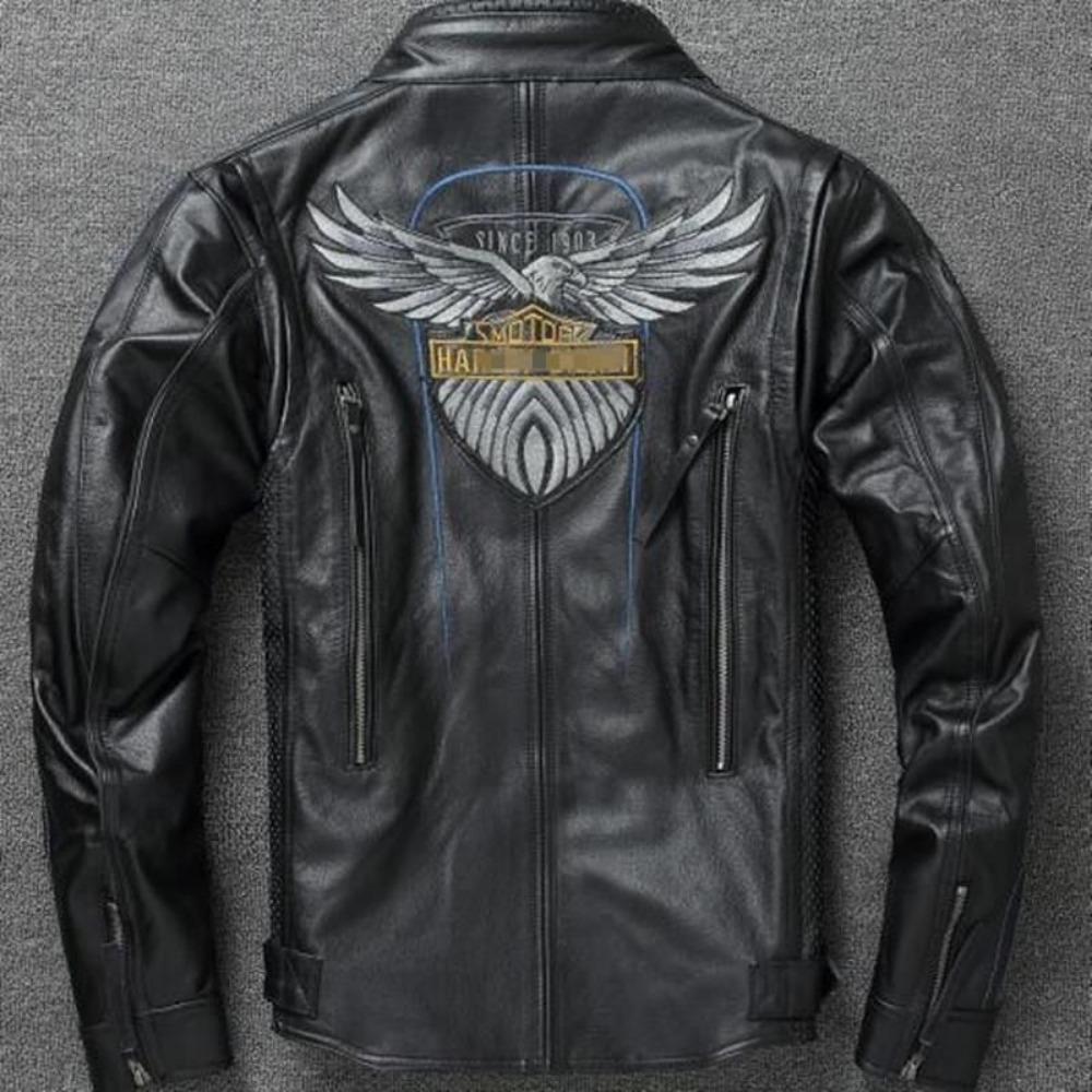 Large Top Layer Cowhide Leather Jacket Locomotive Leather Jacket Motorcycle Clothing