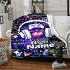 Custom Name Game Controller Theme Printed Blanket - Perfect for Couch, Bed, Travel & Outdoor Use | Machine Washable, Cozy & Durable.