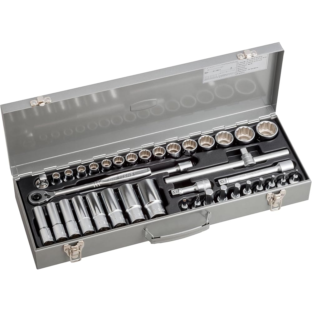 Tone MX400 Mixed Socket Wrench Set 12.7mm Drive Silver 39 Pieces