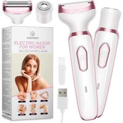 Electric Shaver Women's Trimmer 2 In 1 Painless Body and Facial Hair Remover Rechargeable Hair Removal Kit for Face Leg Bikini Armpit
