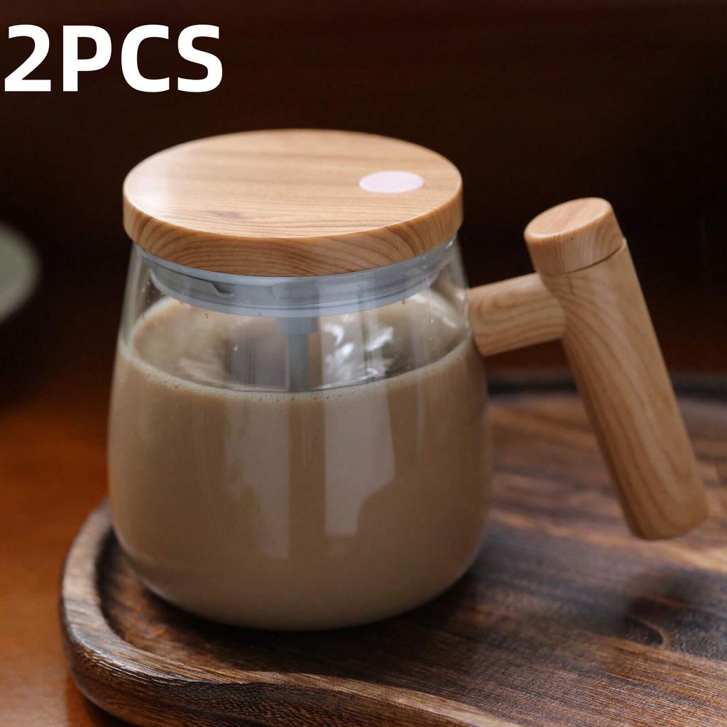 2 ks 400ml Elektrický Samomíchací Hrnček na Kávu Multifunkčný Automatický Vysokorýchlostný Miešací Hrnček Džús Mlieko Proteínový Prášok Mixér Hrnček