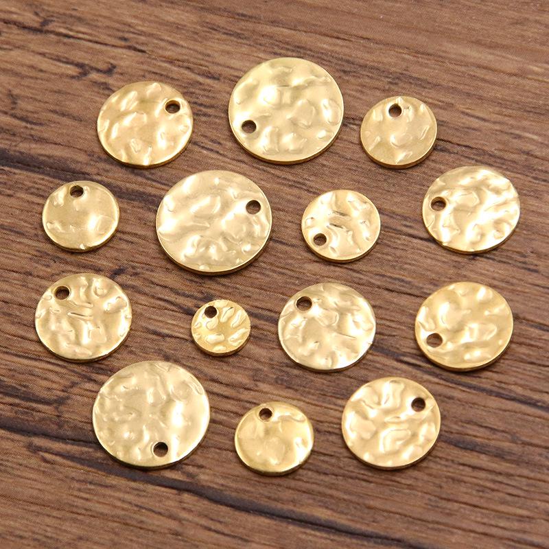 Stainless Steel Rippled Relief Beads for DIY Necklace Jewelry (6-12mm)