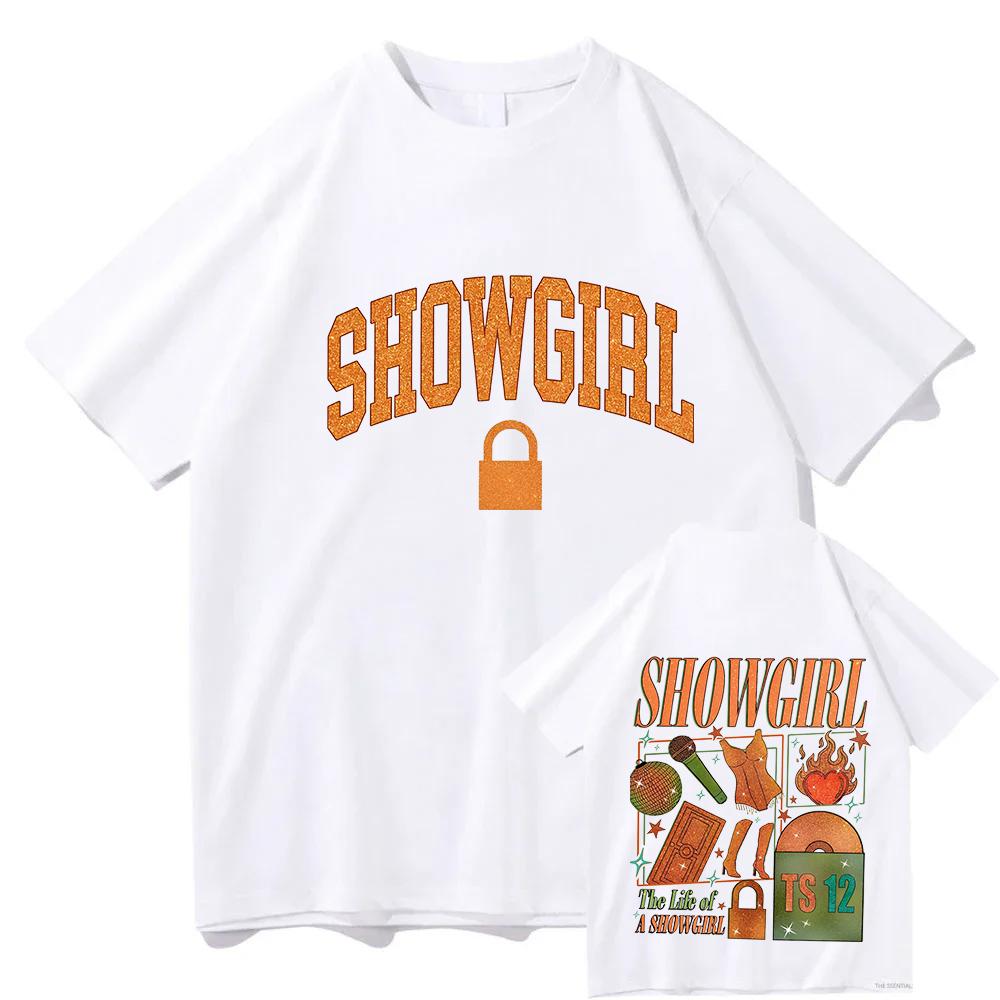 The Life of A Showgirl Album Printing T-shirt Short Sleeve Cotton O-neck Tshirts Casual Unisex Streetwear Women Men Clothing Tee