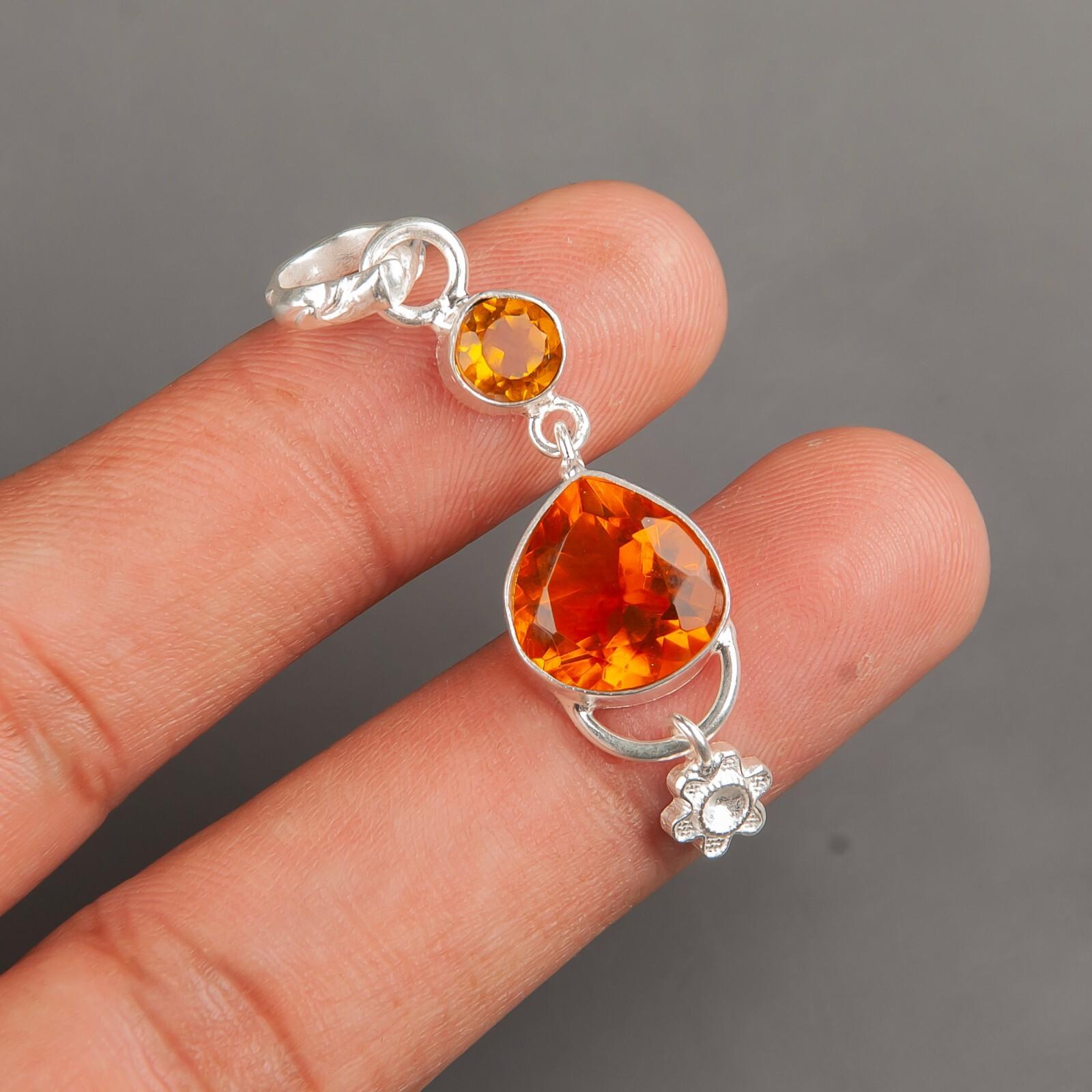 

Цитрин Драгоценный камень 925 Стерлинговое серебро Ювелирные изделия Подвеска Камень ноября 2,00 PP-5-2