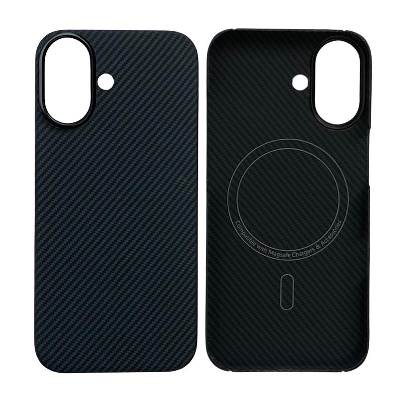 Apple iPhone 17 Ultra-thin Kevlar Case with Magnetic Suction, Alloy Frame, Aramid Fiber, and Half-wrapped Design