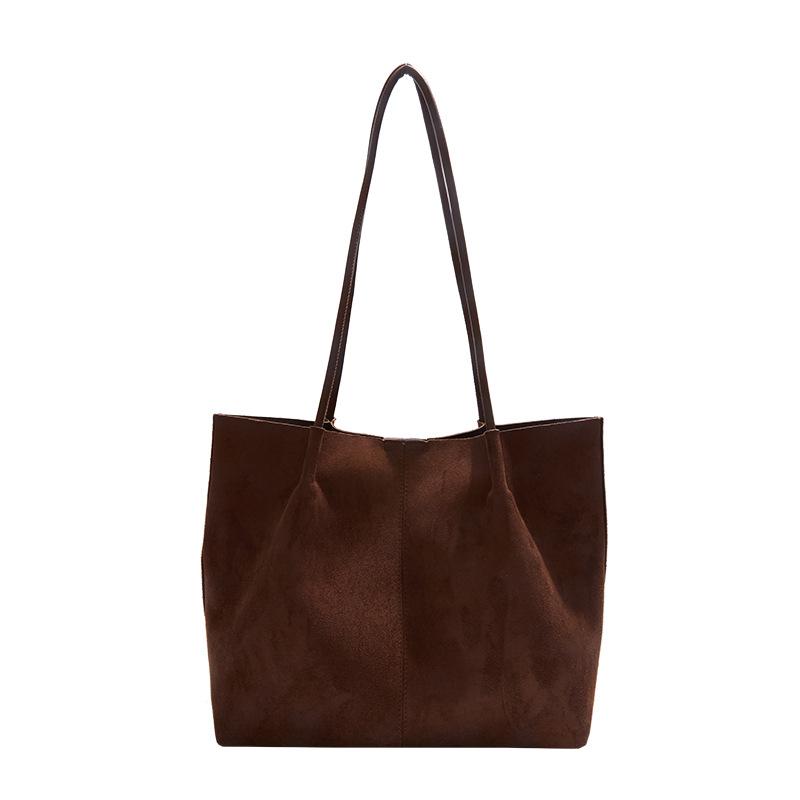 Suede bag women's large capacity autumn and winter retro shoulder mother and child bag commuter tote bag