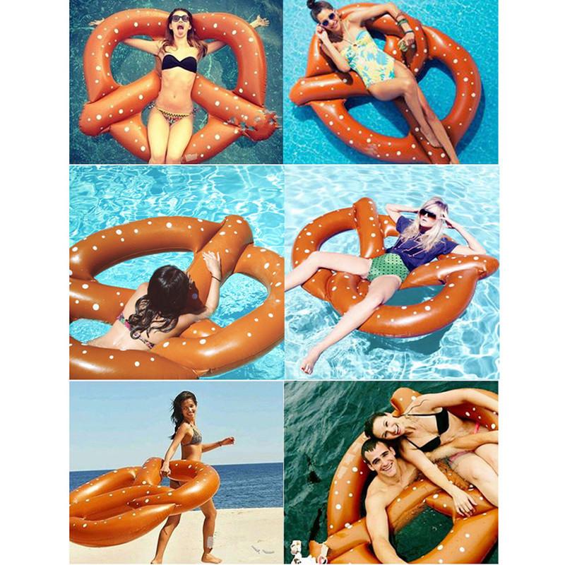 Thickened 140cm Inflatable Swim Ring Float For Adults In Coffee Color