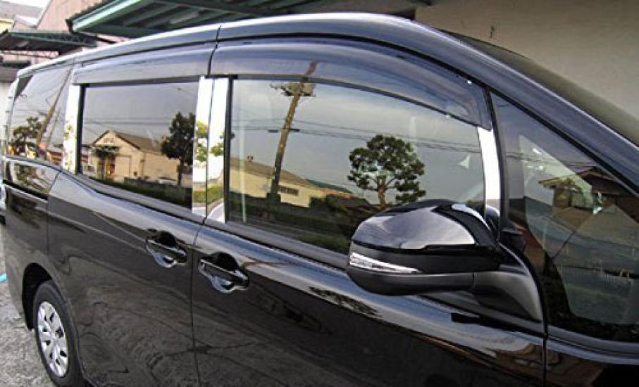 BRIGHTZ Stainless Steel Pillar Panels with Visor for Toyota Voxy Part 13962 Ultra-Mirror 80/85 (10-Piece Set) [PIL-SIL-268] (ZWR80G, ZRR80G, ZRR80W,