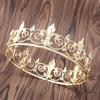 European Baroque Gold Rhinestone Bride Crown with Gunpoint Design