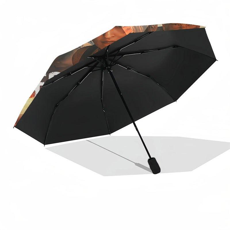1pc Resident Evil Automatic Opening/Closing Umbrella with Convenient Three-Fold Design, 8 Iron Ribs - for Outdoor Daily Use, Travel A13