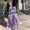 Women's French Purple Petite Camisole Dress – Summer Beach Vacation Long Dress