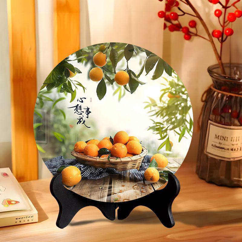 Kaki Ruyi Moderne Dekorative Malerei Fotorahmen - Perfekt für Restaurant, Büro oder Heimdekor und Einweihungsgeschenke.