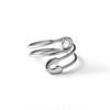 Silvery Color Safety Pin Thumb Ring- Statement Unique Paperclip Open Adjustable Ring Mothers Day Gift for Women Jewelry