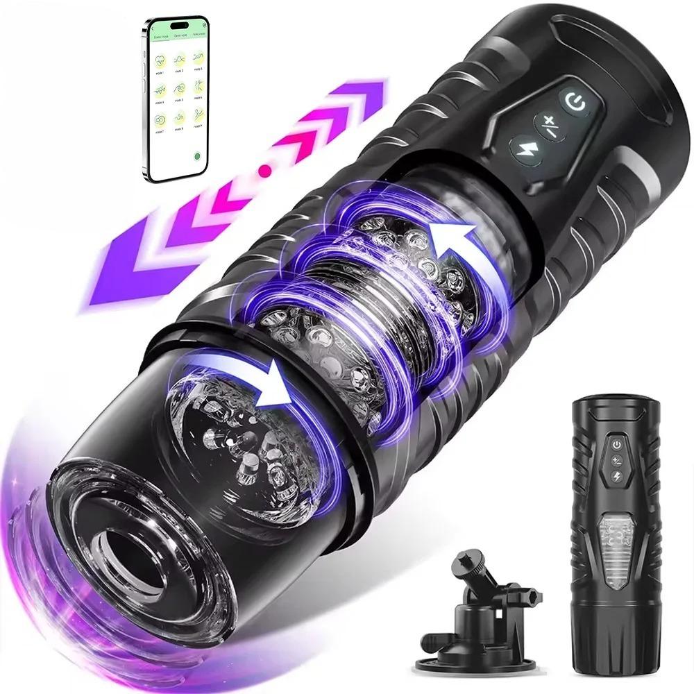 Automatic Telescopic Rotating Suction Cup Hands-free Male Masturbator APP Control Vacuum Sucking Blowjob Smart Sex Robot for Men