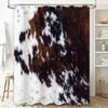 Cow Print Shower Curtain Farmhouse Decor Waterproof Bathroom Fabric Vintage Western Cowhide Backdrop Shower Liner