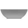 VidaXL Lavabo Ovale de Luxe Vasque à Poser de Toilette Lave-mains de Salle de Bain Cuisine Maison Intérieur Gris Clair Mat 146927