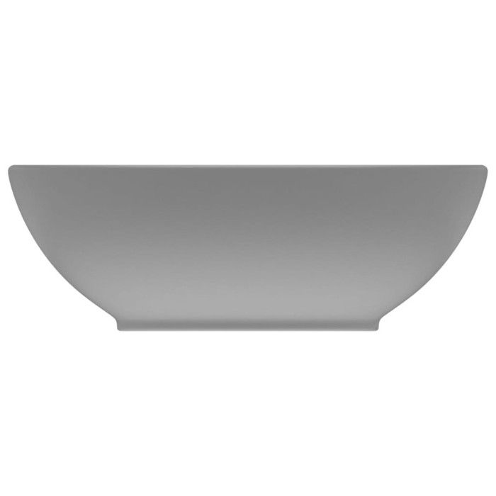 VidaXL Lavabo Ovale de Luxe Vasque à Poser de Toilette Lave-mains de Salle de Bain Cuisine Maison Intérieur Gris Clair Mat 146927