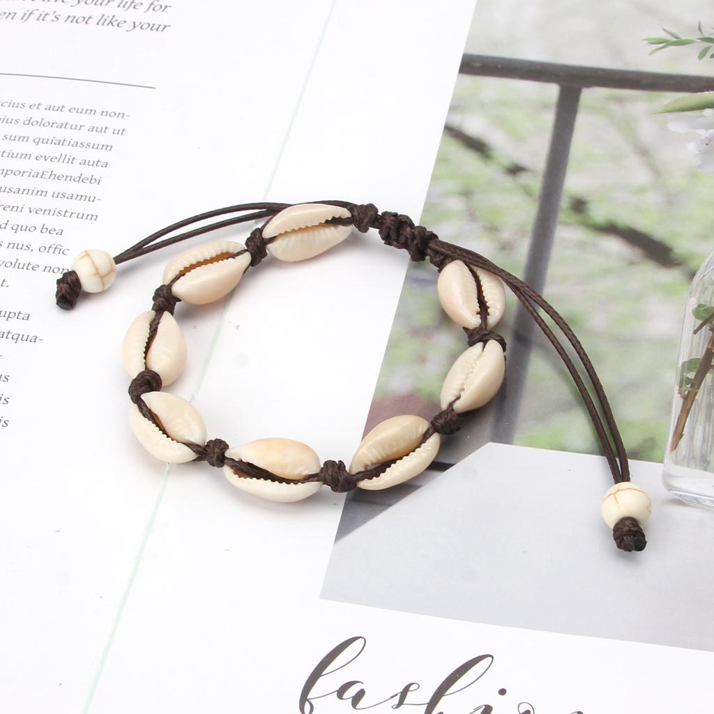 Natural Cowrie for Shell Anklet Bracelets Handmade Hawaiian Beach Seashell Jewel