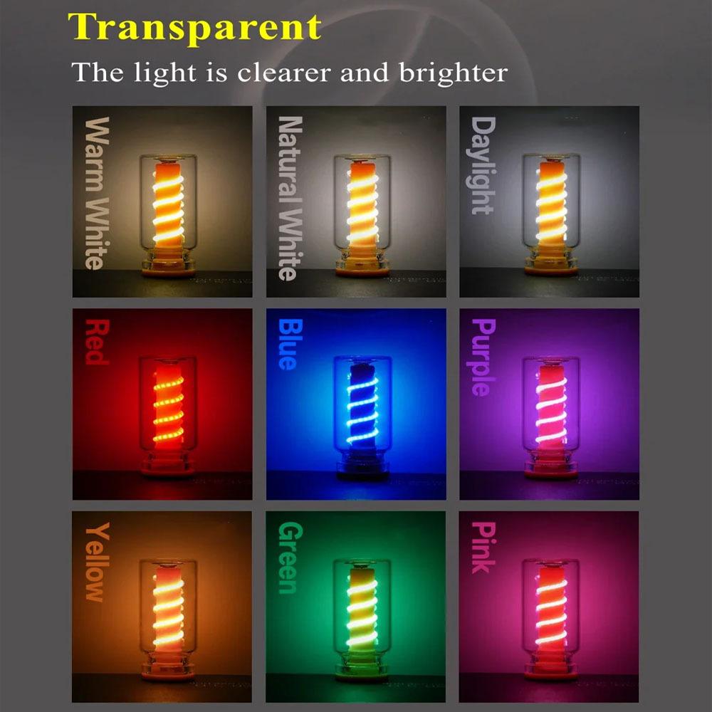 5V USB Flammen-Nachtlicht Mattes Klares Glas Dimmbar Touch-Steuerung für Auto Zuhause Zimmer Laptop PC Festival Dekoration