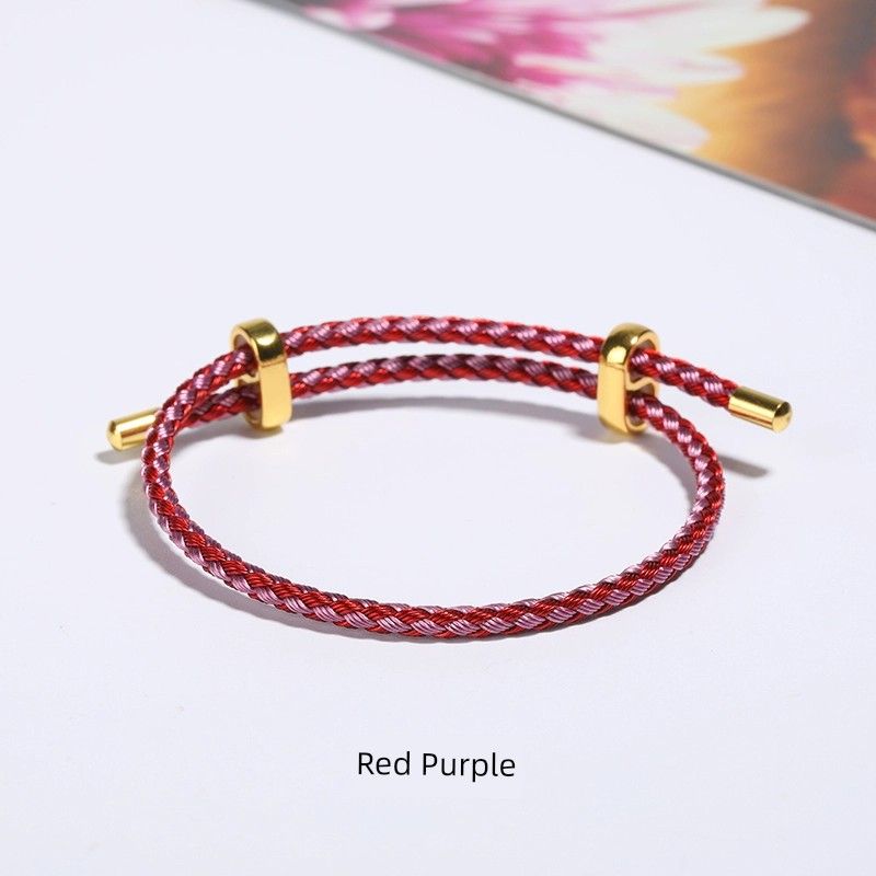 

Регулируемый красный канат серии макаронных цветов, водонепроницаемый стальной трос Red and purple (send 4 anti-skid pads)