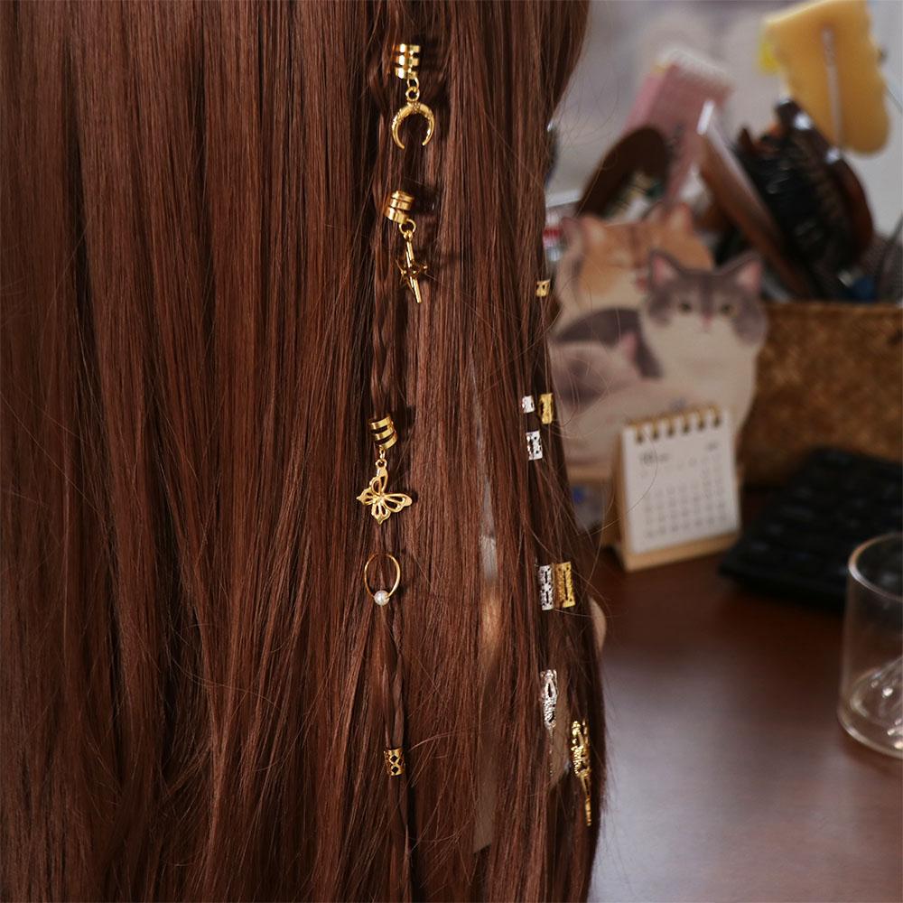 25pcs Dread Locks Hollow Out Hair Ring Butterfly Hair Braid Tubes Dreadlocks Beads Men