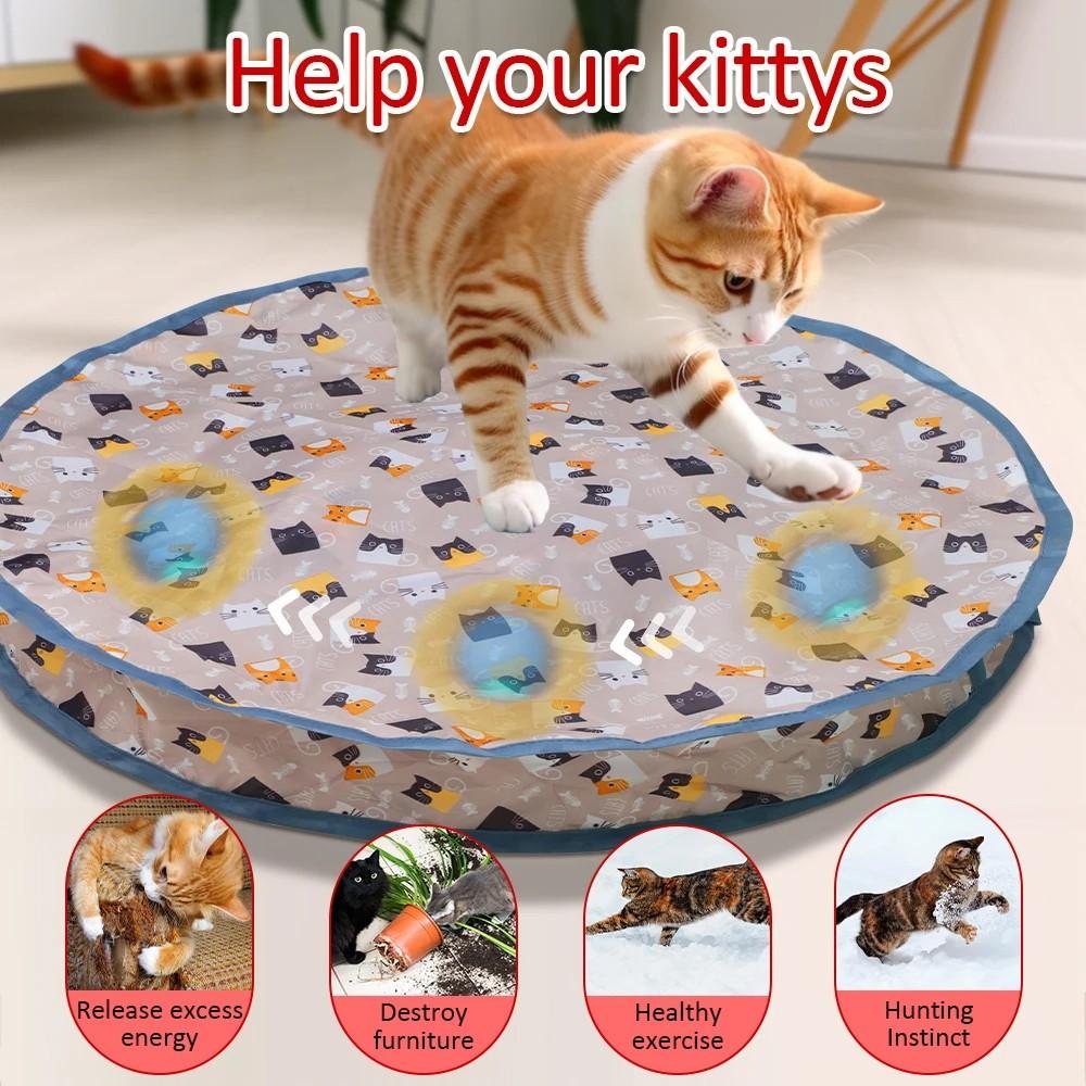 Smart Interactive Cat Toys Ball Fast Rolling In Pouch Hide and Seek Kitten Toy Motion Activated Interactive Cat Toy for Indoor