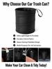 Collapsible Oxford Car Trash Can, Portable Hanging Garbage Bin For Car Seat Back Camping Office