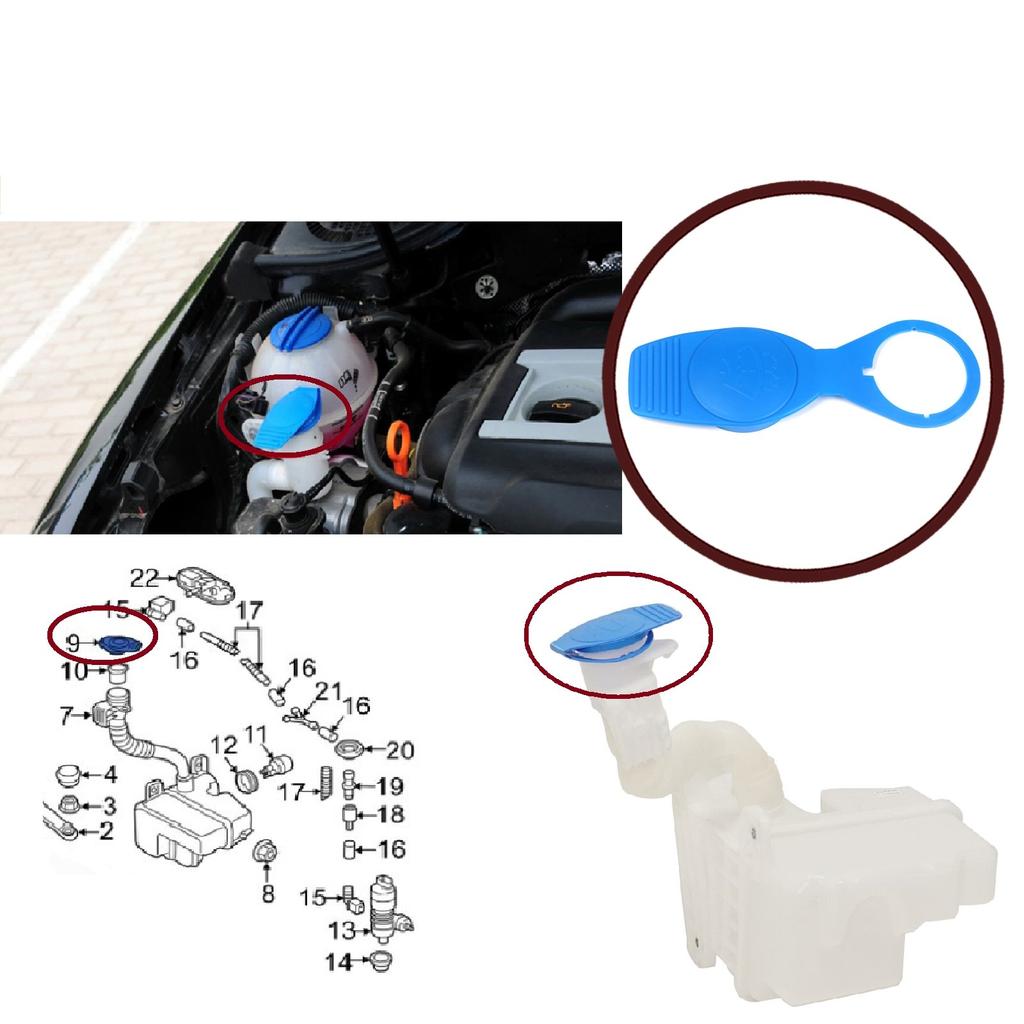 ESP1088 Front Windshield Wiper Washer Fluid Bottle Tank Reservoir Cap 1K0955455 for VW  Seat Skoda