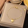 European and American Fashion Heart Pendant Necklace, Bracelet Earrings, Women's Personalized Trendy Zircon Accessories