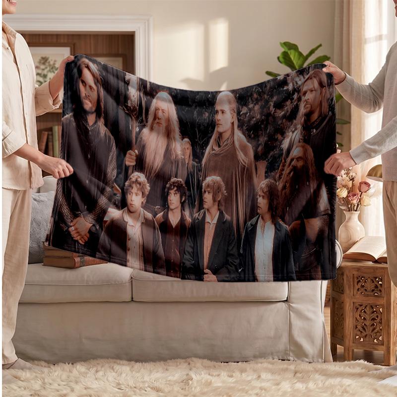 The Lord of the Rings Printed Flannel Blanket, Skin Friendly Warm Throw for Indoor Couch Bed Daily Use