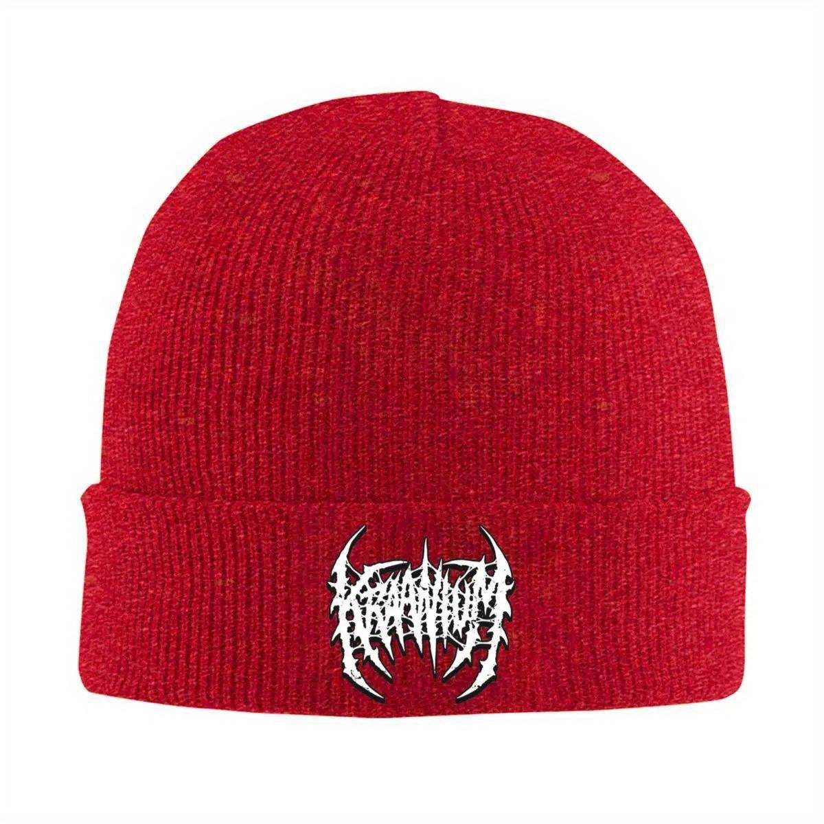 

Kraanium Merch Вязаная шапка Женская Мужская Шапка-бини Зимние шапки Акрил Мозговая Инкубация Брутал Дэт-метал Шапка-дыня