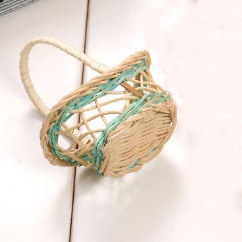 Beautiful Hand Made Flower Storage Basket Imitation Rattan Woven 2 Colors Wicker Flower Basket 8*5.5cm Storage Baskets