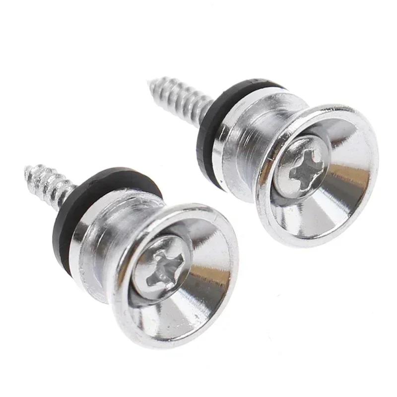

2Pcs Metal Guitar Strap Button Strap Fixing Pin featuring Fixing Screw Guitar Strap Lock Knob featuring Lock Classical Guitar