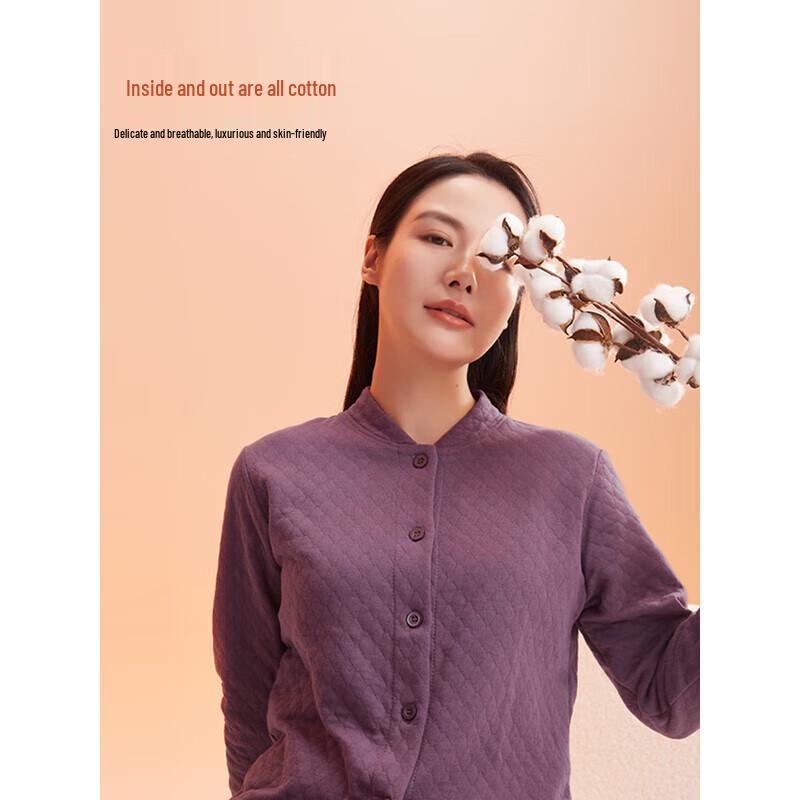 Hengyuanxiang Women's Thickened Antibacterial Air Cotton Thermal Underwear Set