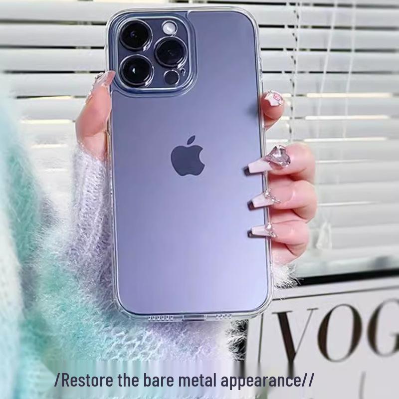 Transparent Glass Case for iPhone 17, 16 Pro Max, 15, 14 - Soft Edge, Drop-Proof Protective Cover