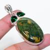 Colgante Hecho a Mano de Plata de Ley 925 con Piedra Natural Jasper Marino 2.36" AP-15907
