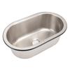 304 Stainless Steel Bar Sink Oval Shaped Washbasin Sink with 40mm Drain Hole for Boat Caravan RV Camper 13.6 X 8 X 5.2in