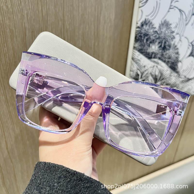Fashion Oversized Cat Eye Optical Lenses Women Glasses Frames Blue Anti Blue Light Eyeglasses Luxury Brand Eyewear