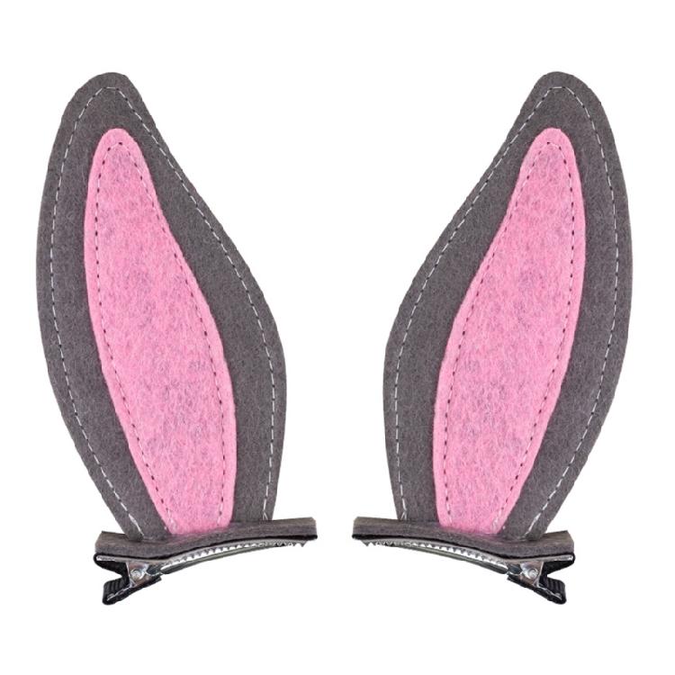 

2Pcs Matching Rabbit Hair Clip For Sister Mother Secure Grip Felts Hair Clip Hair Accessories Fashionable Hair Decors сірий колір
