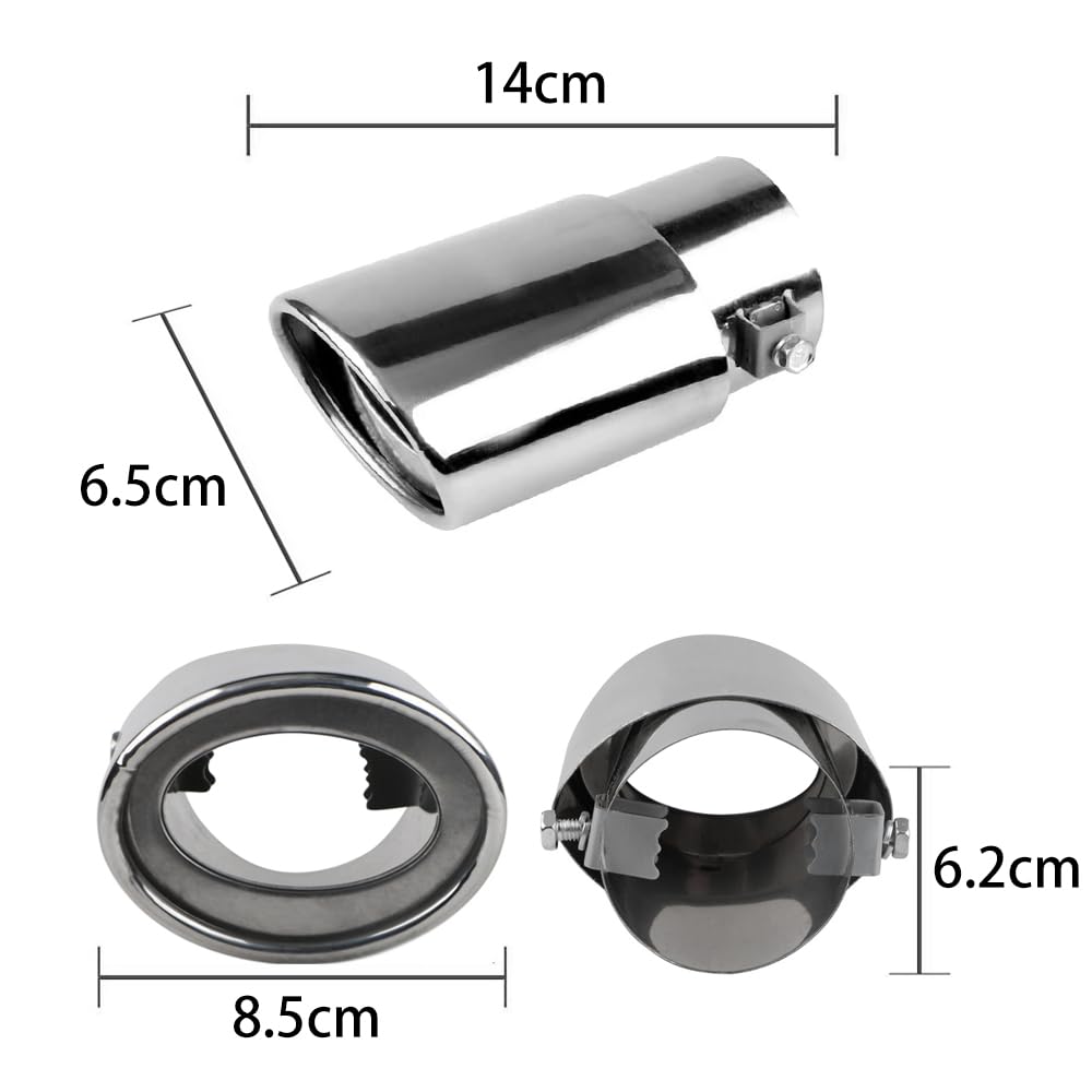 Srasakan Car Muffler Cutter, Straight Type, 2.5 Inch Diameter, Exhaust Tip, Stainless Steel, Diagonal
