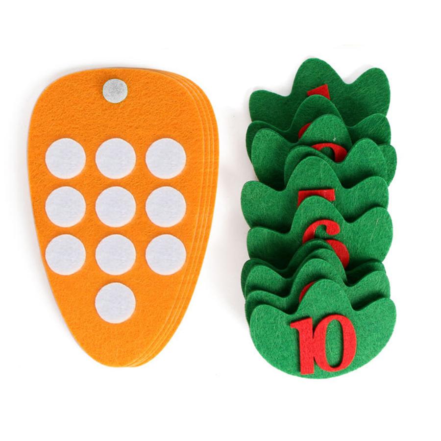 1/2 Sets Fun Carrot Felt 1-10 Number Felt Teaching Aids - DIY Free Assembly Math Cognitive Tools School Supplies